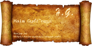 Haim Gyöngyi névjegykártya