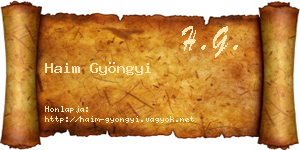 Haim Gyöngyi névjegykártya
